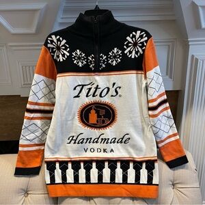BO: Tito’s Handmade Vodka Ugly Sweater Small 1/4 Zip Soft Thick Men’s Small